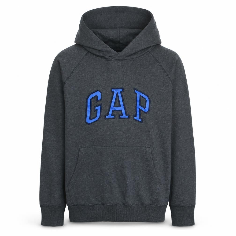 Gap Men's Grey Pullover Hoodie Small College Logo Fleece Sweatshirt
