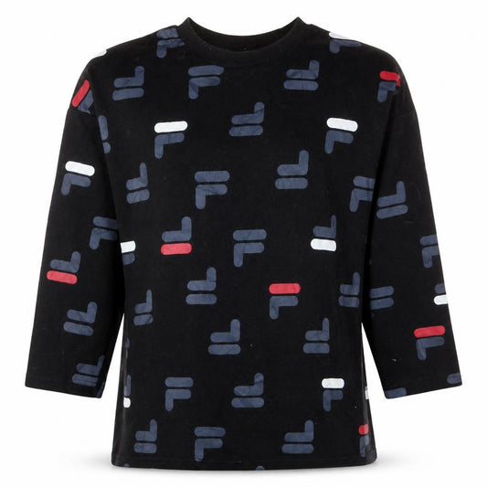 Fila Women's Black Graphic Print Pullover Sweatshirt Size M