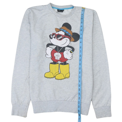 Disney Men's Grey Mickey Mouse Graphic Pullover Sweatshirt M