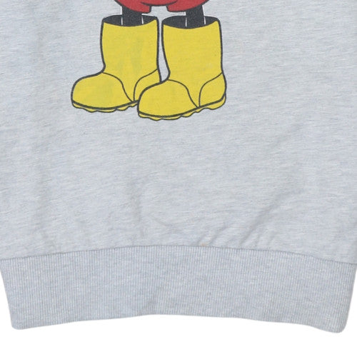 Disney Men's Grey Mickey Mouse Graphic Pullover Sweatshirt M