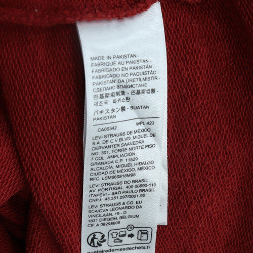 Levi's Men's Red Pullover Hoodie L Regular Fit Cotton Sweatshirt