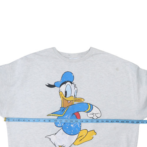 Disney Mickey & Friends Womens Grey Donald Duck Sweatshirt Size M 12/14