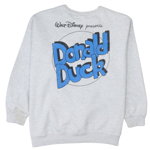 Disney Mickey & Friends Womens Grey Donald Duck Sweatshirt Size M 12/14