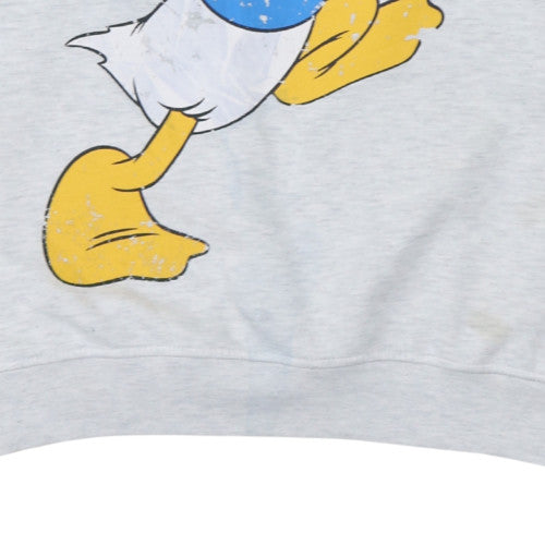 Disney Mickey & Friends Womens Grey Donald Duck Sweatshirt Size M 12/14
