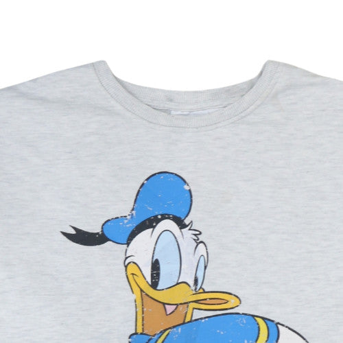 Disney Mickey & Friends Womens Grey Donald Duck Sweatshirt Size M 12/14
