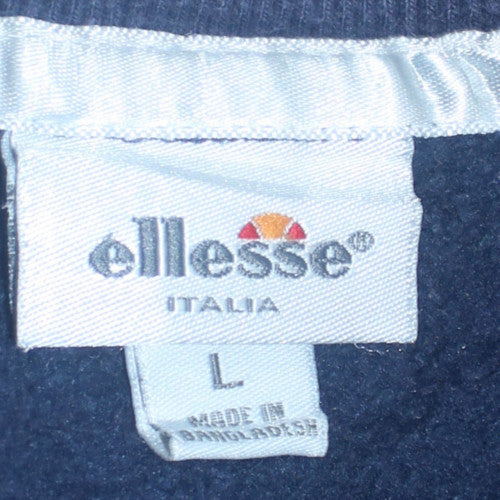 Ellesse Men's Blue Crew Neck Pullover Sweatshirt L