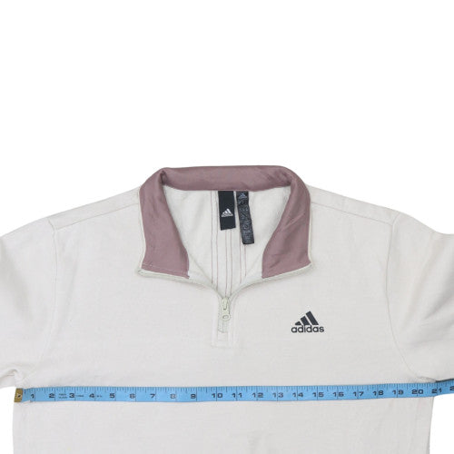 Adidas Women’s Ivory 1/4 Zip Pullover Sweatshirt M