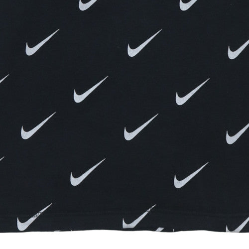 Nike Women Black Crew Neck Pullover Sweatshirt M Logo Print