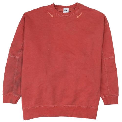 Nike Womens Red XS Pullover Crew Neck Sweatshirt Cotton Blend