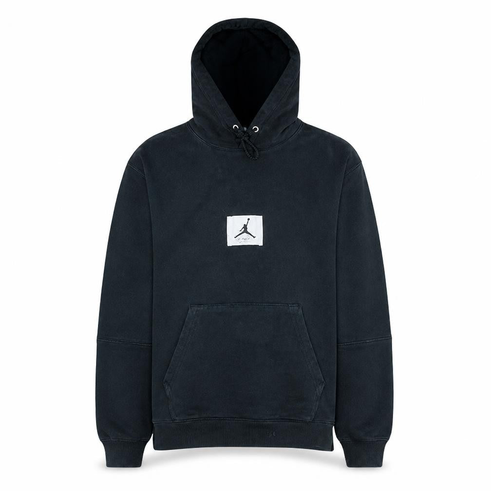 Front view of Jordan Men's Black Pullover Hoodie Large Fleece Logo Design
