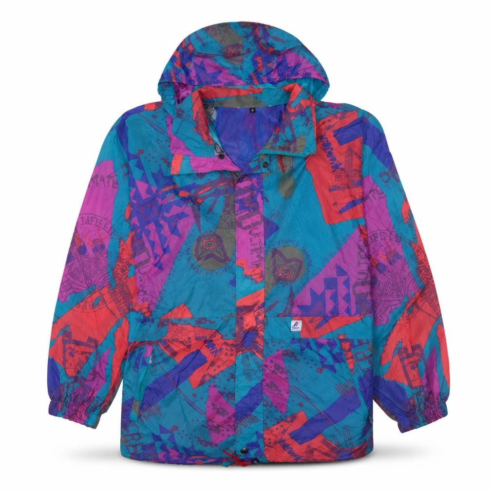 K-Way Womens Multicoloured M 90s Windbreaker Hooded Jacket