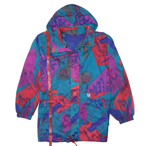 K-Way Womens Multicoloured M 90s Windbreaker Hooded Jacket