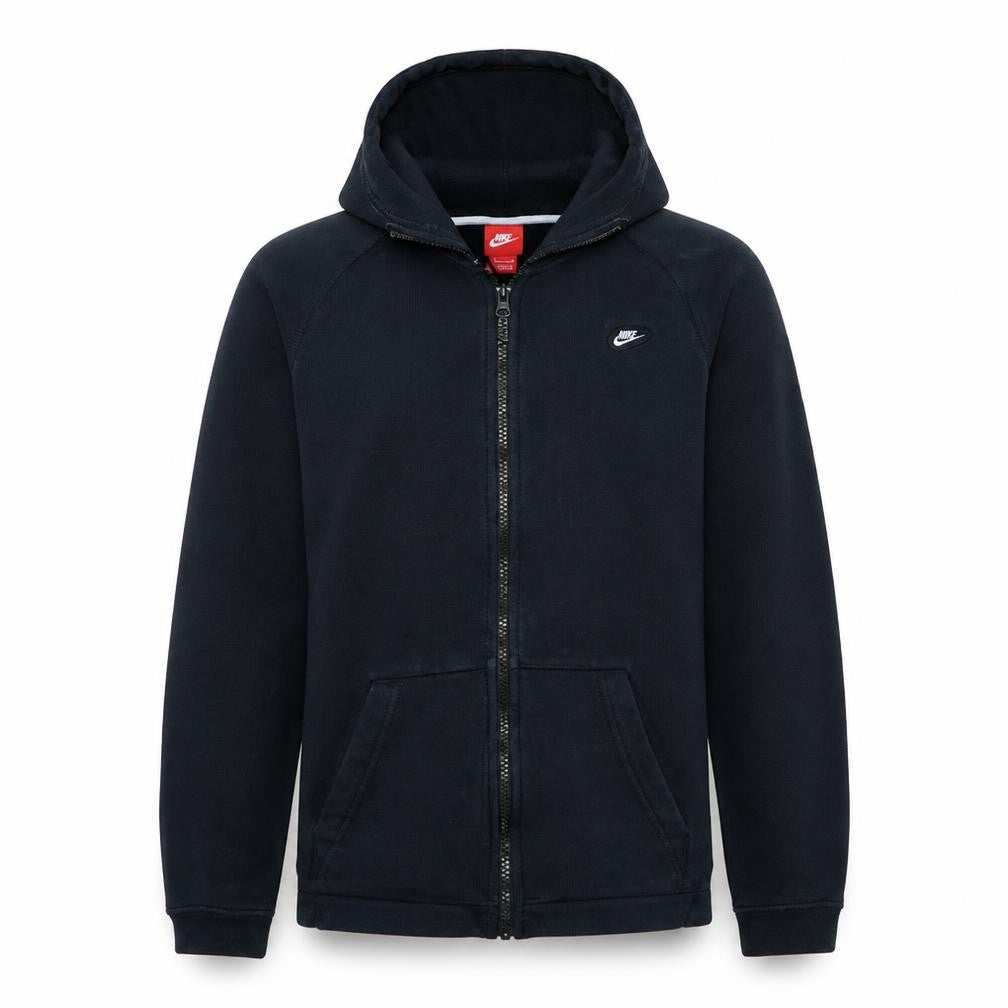 Nike Men's Black Small Full Zip Hoodie Sweatshirt Cotton Blend