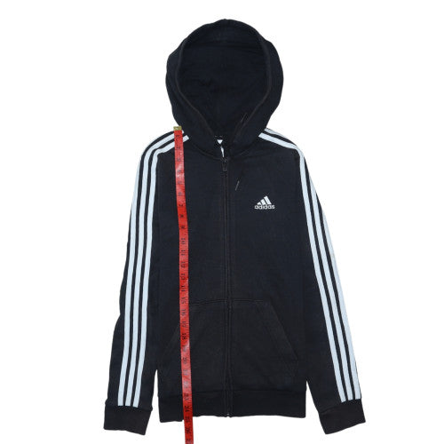 Adidas Womens Black Full Zip Hoodie Size S 8-10 Hooded Sweatshirt