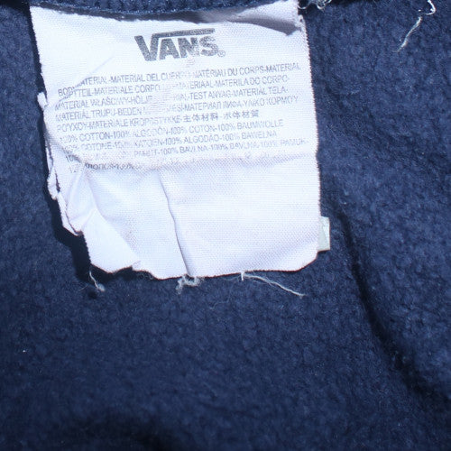 Vans Mens Blue Pullover Hoodie Medium Regular Fit Skate Logo Fleece