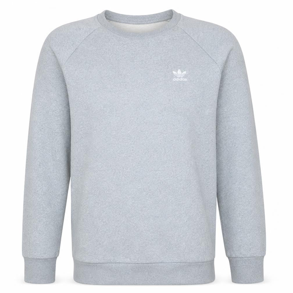 Front view of Adidas Men's Grey Crew Neck Pullover Sweatshirt M