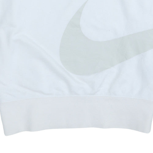 Nike Men's White Small Pullover Sweatshirt with Logo Print