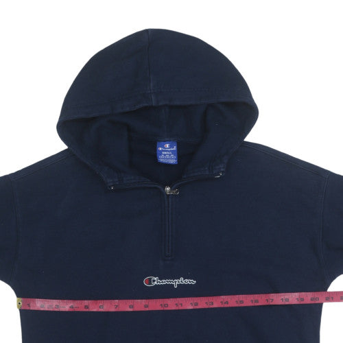 Champion Men's Blue Small 1/2 Zip Fleece Hoodie
