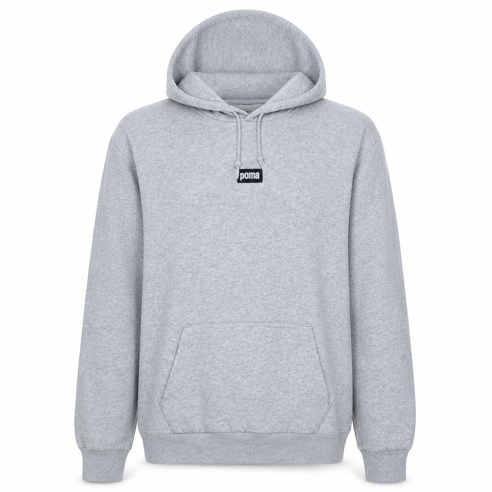 Front view of Puma Men's Grey XL Pullover Hoodie Fleece Sweatshirt