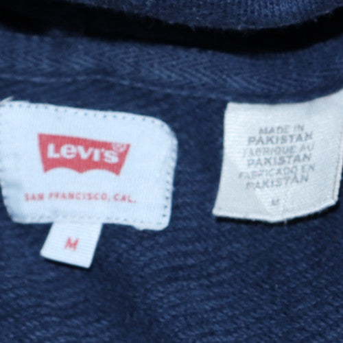 Levi's Men's Blue Pullover Hoodie Medium Cotton Logo