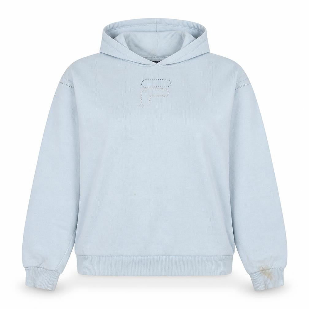 Fila Women’s Blue 2XL Pullover Hoodie Rhinestone Logo
