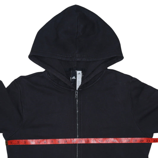 Adidas Mens Black Full Zip Hoodie Size M Sports Fleece