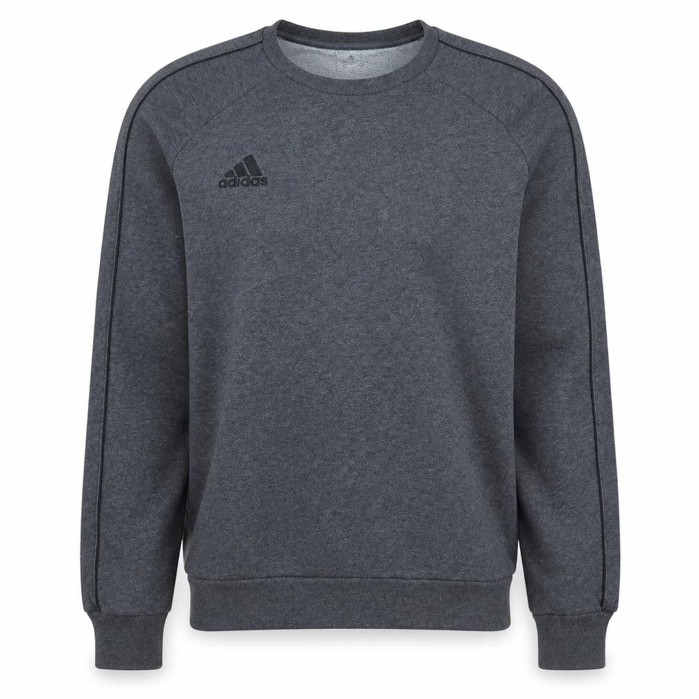 Front view of Adidas Men's Grey Crew Neck Pullover Sweatshirt, size S
