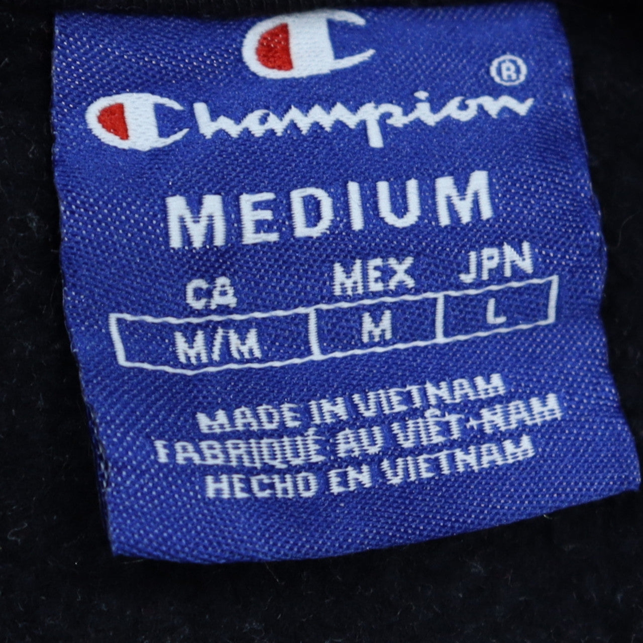 Champion Women Black Medium Pullover Hoodie 100% Cotton Logo Print
