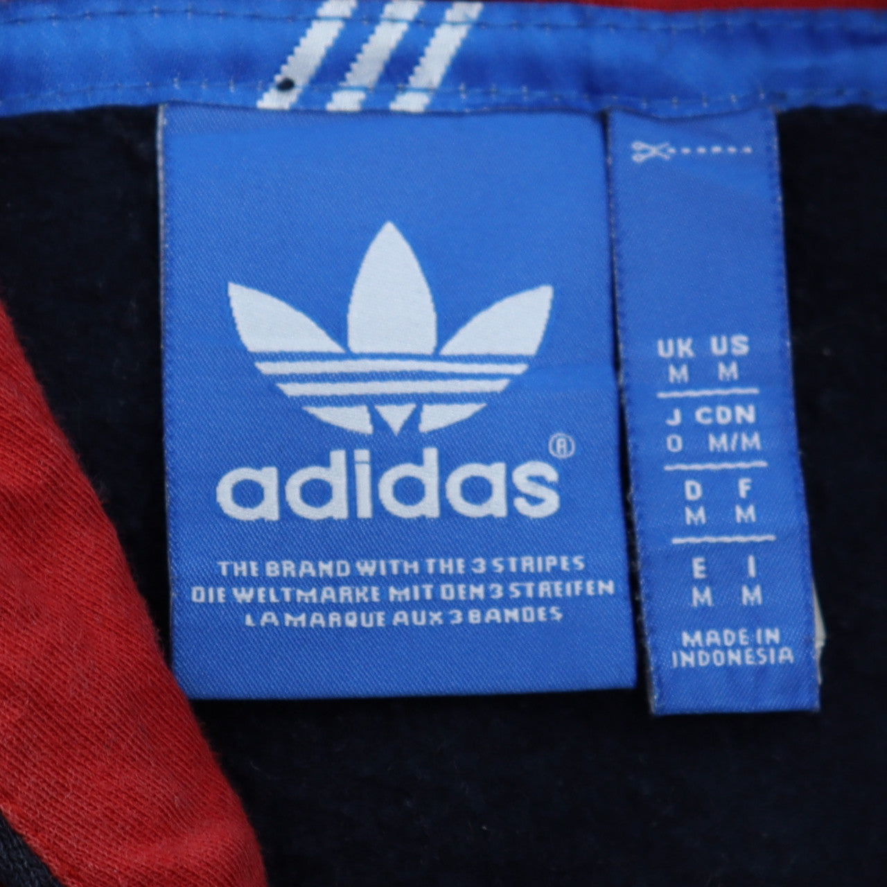 Adidas Men Blue Full Zip Hoodie Size M Sports Fleece Jacket
