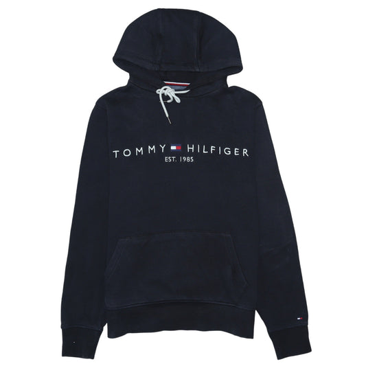 Tommy Hilfiger Womens Navy Hoodie Small Drawstring Organic Cotton