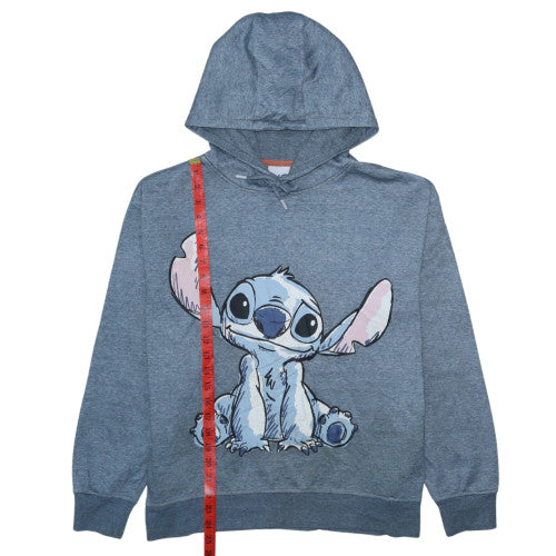Disney Women’s Blue Stitch Hoodie L 14/16 Pullover Hooded Sweatshirt