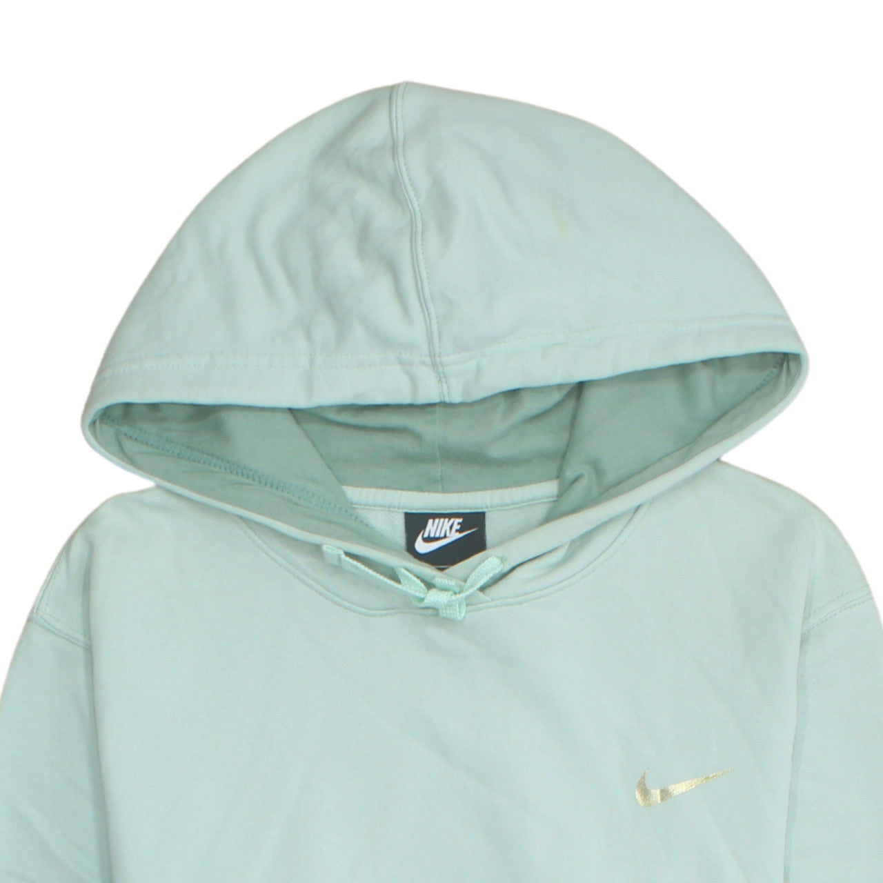 Nike Women Mint Green Pullover Hoodie Size M Cotton Blend