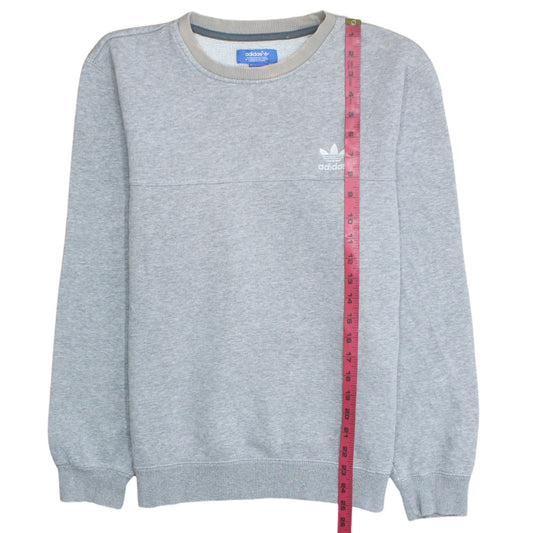 Adidas Mens Grey Crew Neck Sweatshirt S Regular Fit Pullover