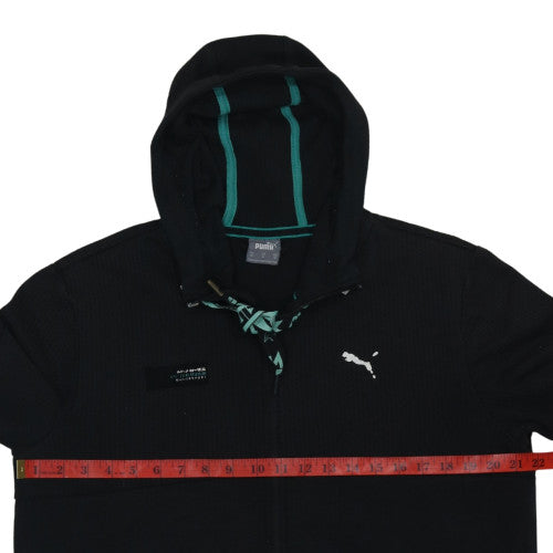 Back view of Puma Men's Black Full Zip Hoodie M Regular Fit