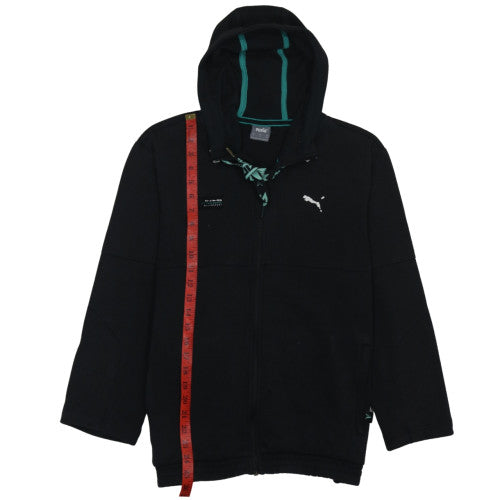 Close-up detail of Puma Men's Black Full Zip Hoodie M Regular Fit