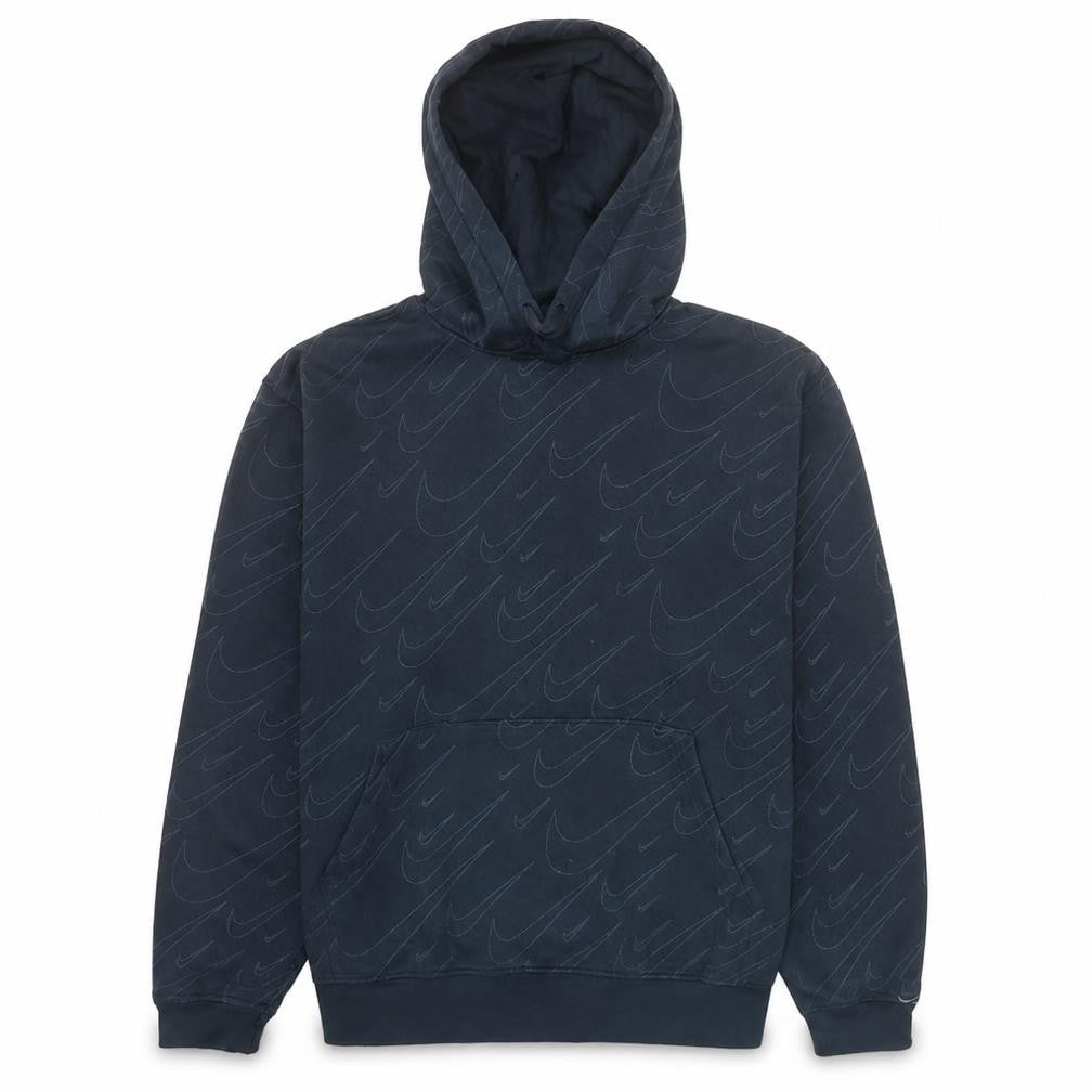Nike Mens Black Pullover Hoodie Medium Graphic Print Cotton Blend