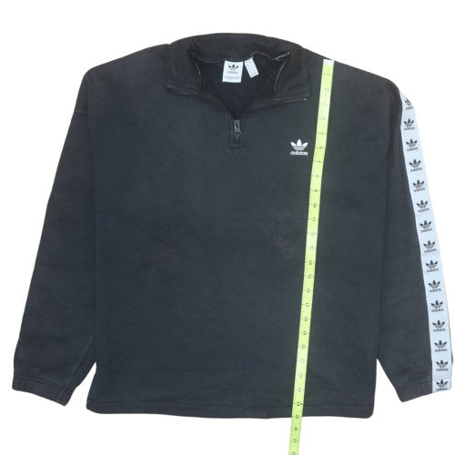 Adidas Womens Black 1/4 Zip Sweatshirt Size 16 Cotton Blend