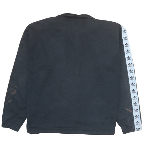 Adidas Womens Black 1/4 Zip Sweatshirt Size 16 Cotton Blend