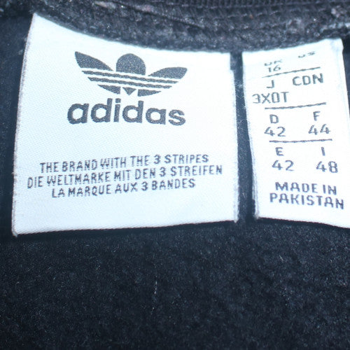 Adidas Womens Black 1/4 Zip Sweatshirt Size 16 Cotton Blend