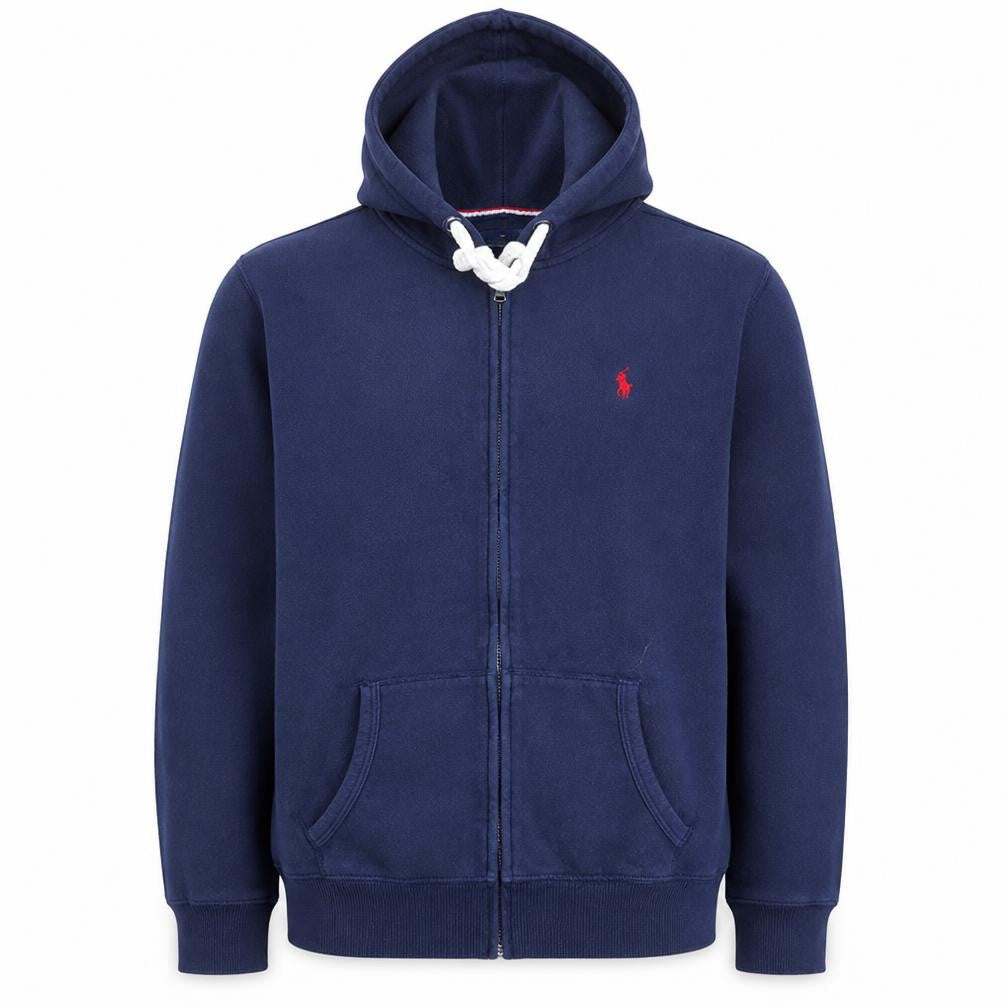 U.S. Polo Assn. Men Blue XL Full Zip Hoodie Fleece Logo Sportswear