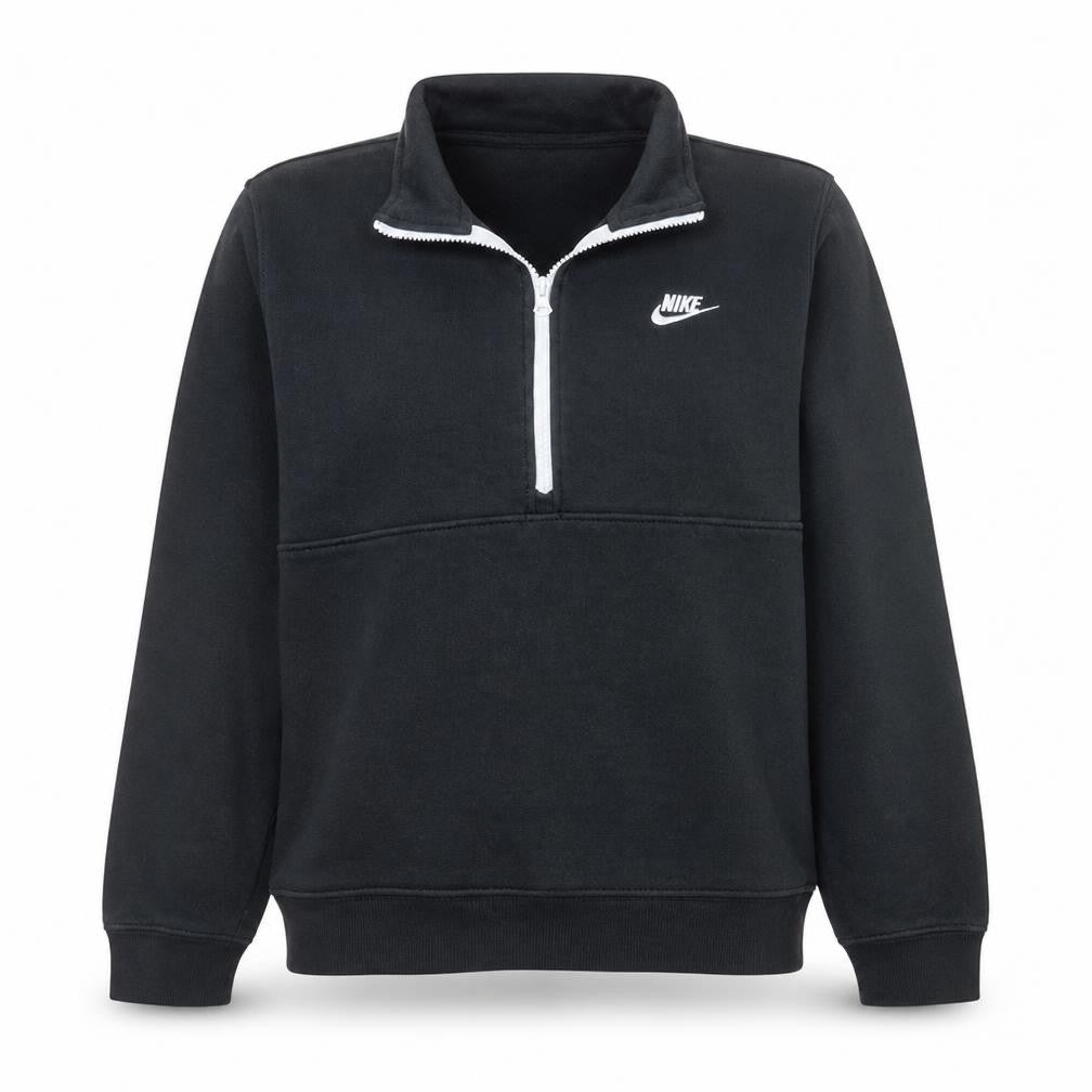 Nike Women’s Black 1/2 Zip Sweatshirt M Cotton Blend Sportswear