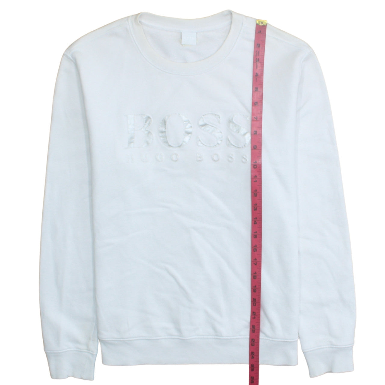 Hugo Boss Womens White Crew Neck Pullover Sweatshirt Size XL