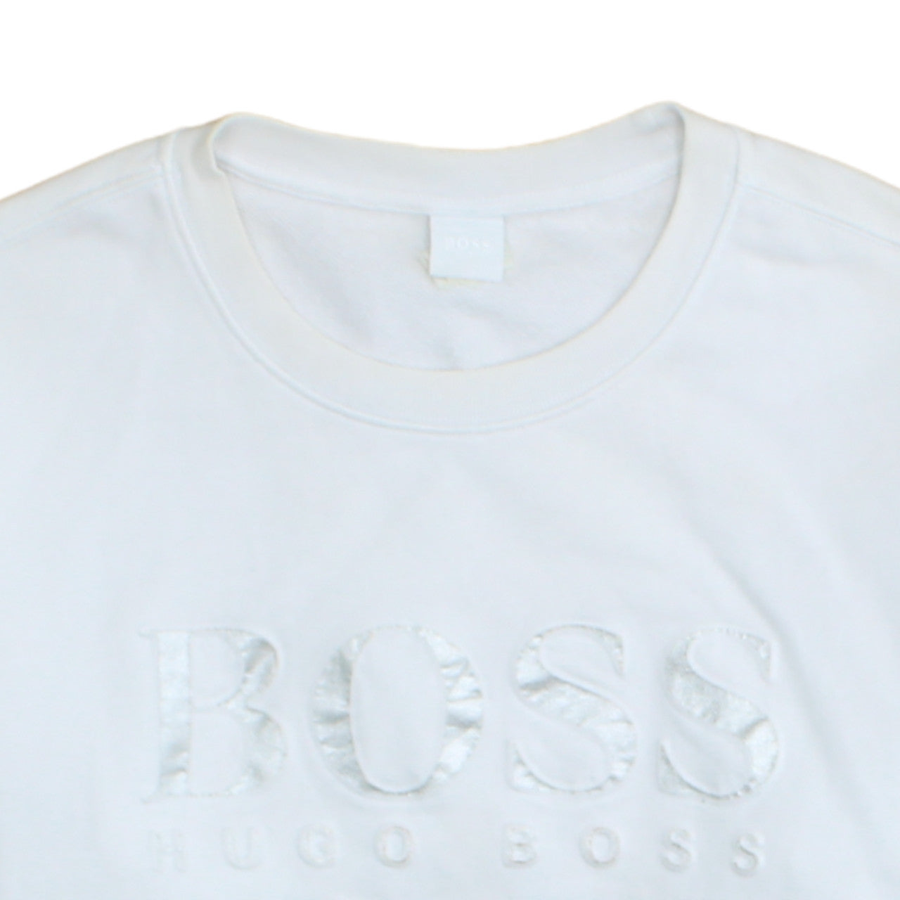 Hugo Boss Womens White Crew Neck Pullover Sweatshirt Size XL