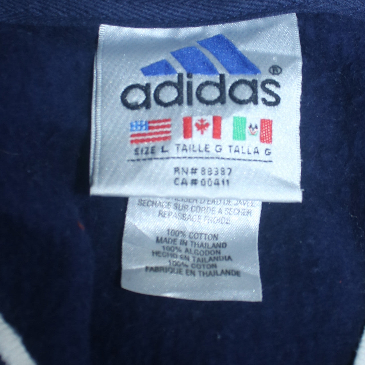 Adidas Men's Blue Cotton Sleeveless V-Neck Sports Vest L