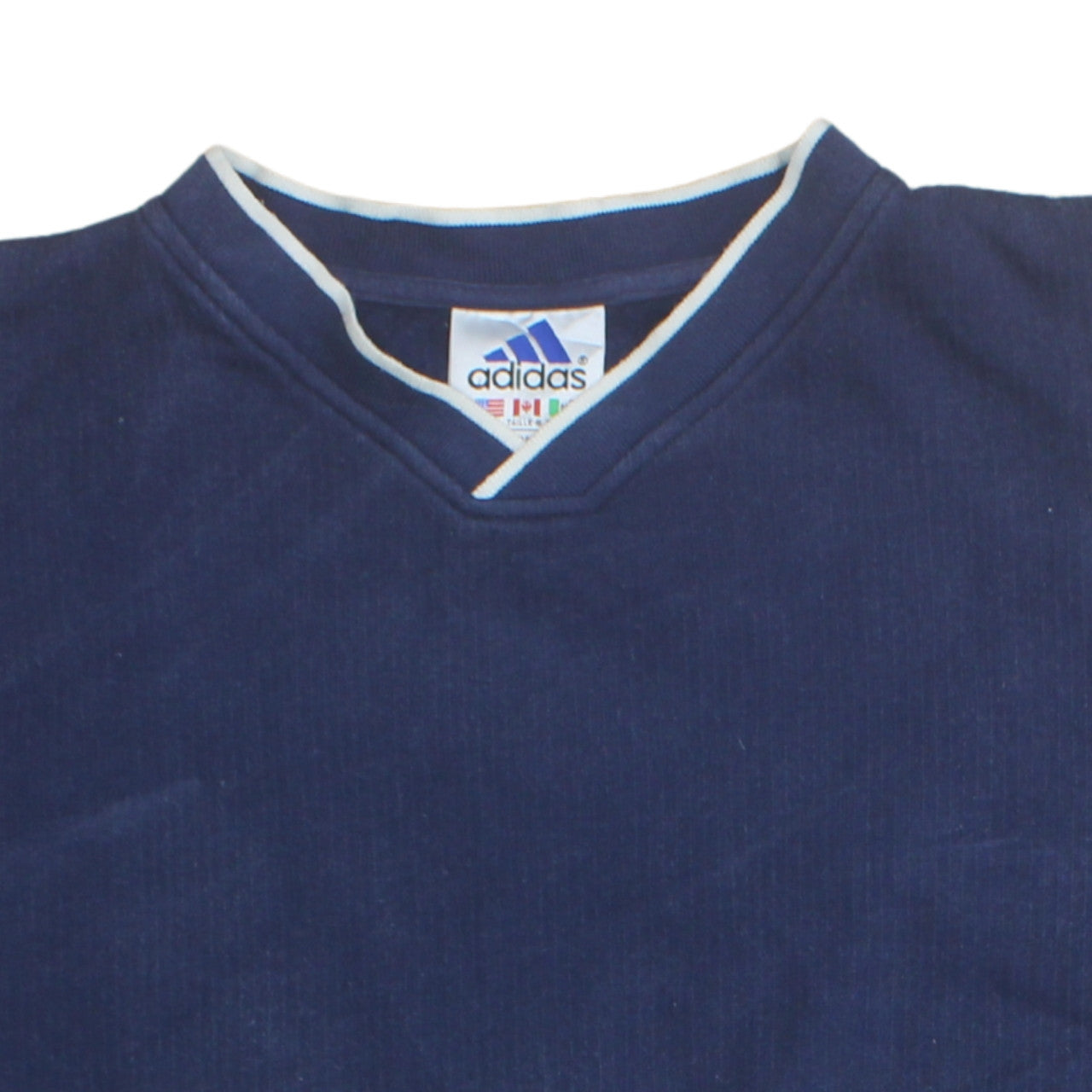 Adidas Men's Blue Cotton Sleeveless V-Neck Sports Vest L
