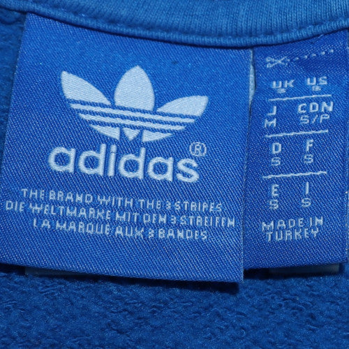 Adidas Mens Blue Small Pullover Sweatshirt Crew Neck Logo Retro Style