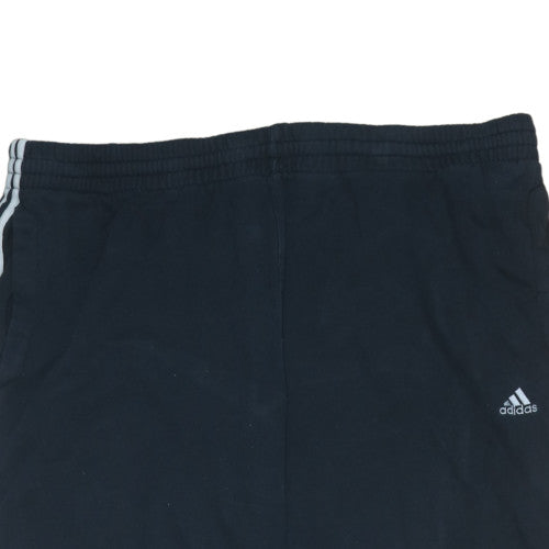 Adidas Men's Black 2XL Jogger Sweatpants with Stripes
