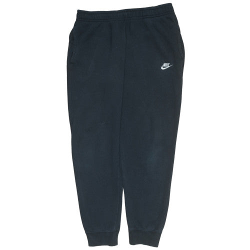 Nike Men's Black Cotton Fleece Jogger Trousers L Regular Fit