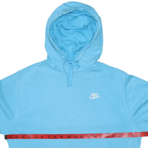 Nike Women Blue Pullover Hoodie Small Cotton Blend Relaxed Fit Sweatshirt