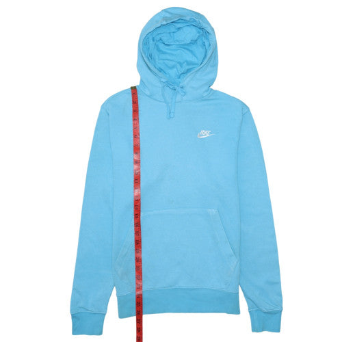 Nike Women Blue Pullover Hoodie Small Cotton Blend Relaxed Fit Sweatshirt